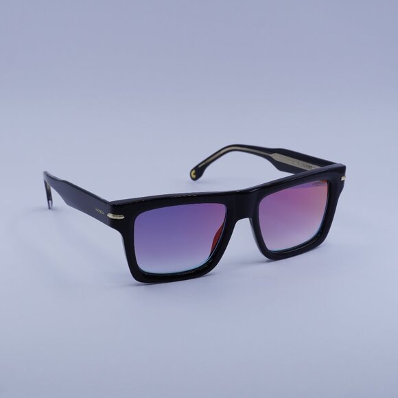 CARRERA 305/S 0807 YB Sunglasses Black Square Frame, Blue/Red Mirror Lenses - Picture 1 of 13